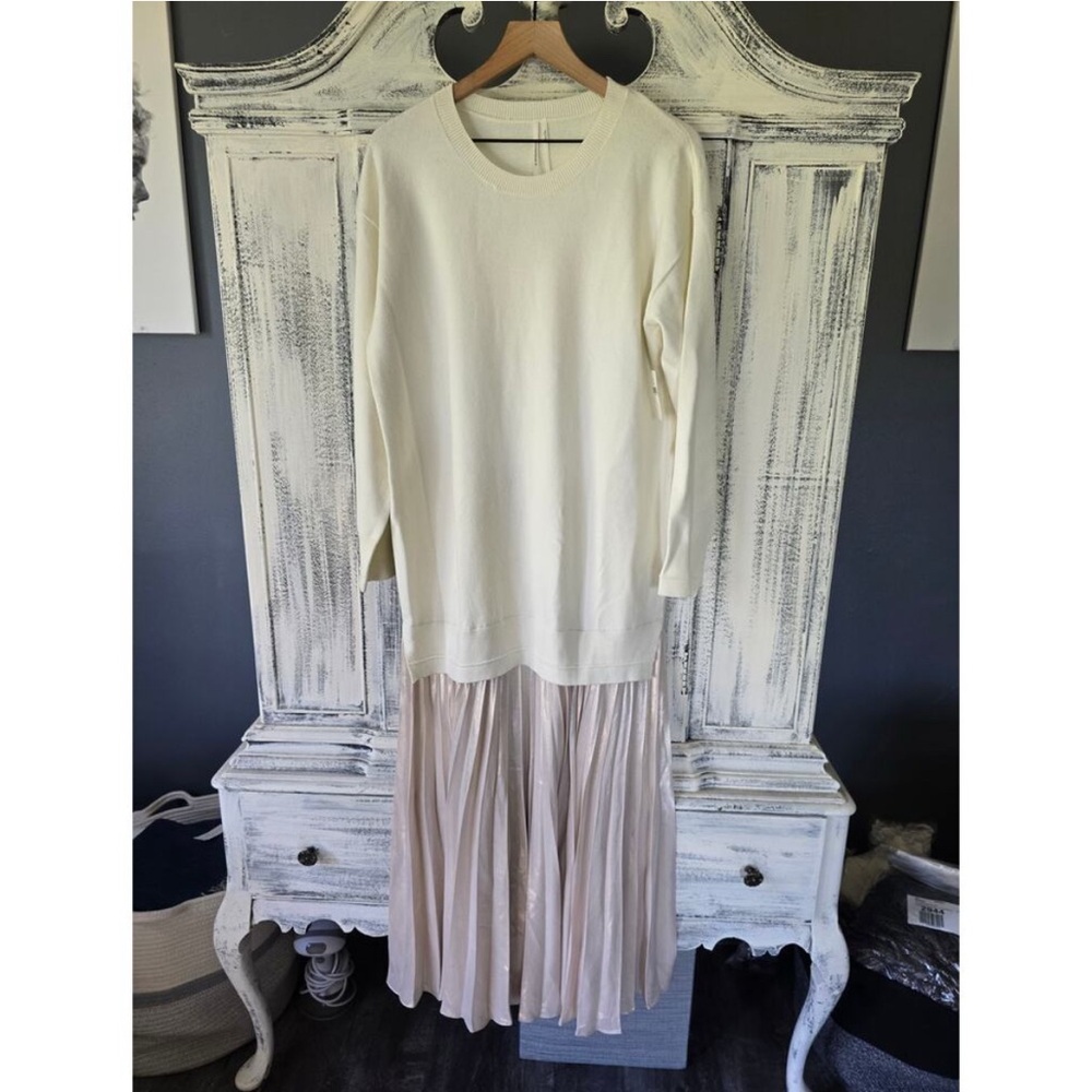 Anthropologie Pleated Twofer Sweater Dress Size Small - Picture 6 of 6
